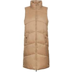 Polyamide Gilets Vero Moda Gilet 3/4 Femme Col Haut Sans - Marron