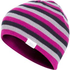 Stripes Accessories Trespass Boy's Reagan Reversible Knitted Winter Beanie Hat - Purple