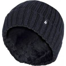 Heat Holders Kid's Open Road Ribbed Turn Over Hat - Black