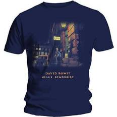 David Bowie Men's Ziggy Stardust Short Sleeve T-Shirt, (Navy)