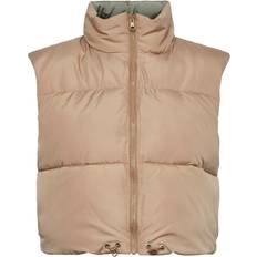 Dame - Sølv Veste Pieces Pcnadia Short Puffer Vest Mink