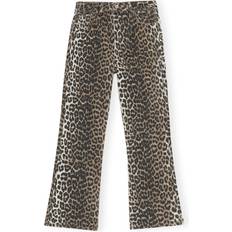 Ganni Betzy Cropped Bootcut Jeans - Leopard