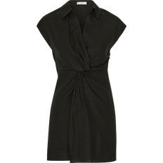 Mango Linen-blend Shirt Dress - Black