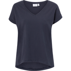 Vila T-shirt Col En V Manches Courtes - Bleu