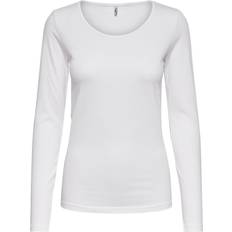 Only Vrouw T-shirts Only Live Love L/S O-Neck Top - Wit