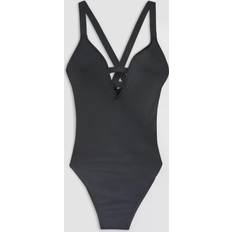 Bademode Seafolly Collective Deep V One Piece - Schwarz