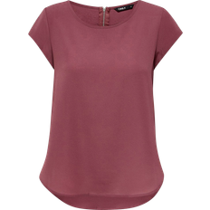 Elastane/Lycra/Spandex Blouses Only Vic Loose Short Sleeve Top - Rose/Rose Brown