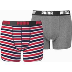 Niño Boxers Puma Children's Basic Printed Stripe Boxer Shorts 2-pack - Red/Ribbon Red