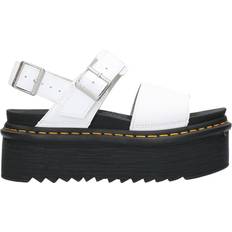 Dr martens voss Dr. Martens Voss Quad Leather Strap Sandals With Plateau - White