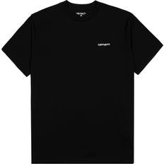 Beige T-shirts Carhartt S/S Script Embroidery T-Shirt - Black/White