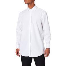 Seidensticker Seidensticker Men's Tuxedo Shirt Non-iron, narrow shirt for suit, tuxedo, cut and tails with Kent collar Long Sleeve 100% Cotton, (White 01)