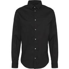 Armani sort skjorte herre Emporio Armani Sort Langærmet Skjorte - Herre/Bomuld