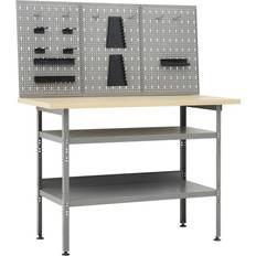 Arbetsbänkar på rea vidaXL Workbench with 3 wall panels