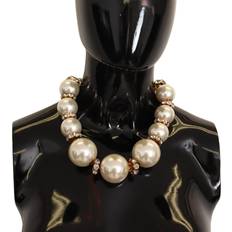 Dolce & Gabbana Halsband Dolce & Gabbana Maxi Faux Pearl Beads Crystals Necklace