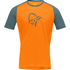 Hiking - Orange Tops Norrøna Fjørå Wool T-Shirt Cycling jersey XL