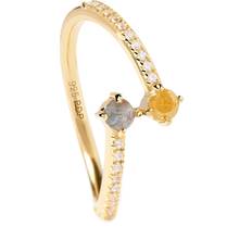 Pdpaola Villa Ring - Gold/Labradorite/Transparent/Yellow