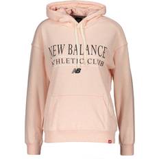 New Balance Felpa Con Cappuccio Essentials Athletic Club - Bianco/Rosa