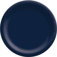 Blue Disposable Plates Amscan Round Paper Plates, 8-1/2” Navy Blue, Pack Of 150 Plates