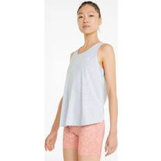 Puma White Tank Tops Puma Yoga Studio Burn Out Twist Sleeveless T-shirt