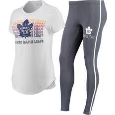 Leggings Concepts Sport Women's White/Charcoal Toronto Maple Leafs Sonata T-Shirt & Leggings Set