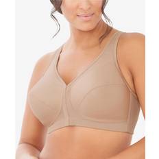 Glamorise MagicLift Front-Close Posture Back Wire-Free Bra Cafe 58F