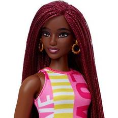 Barbie Fashionistas Doll 186 with Split Pattern Love & Stripes Dress