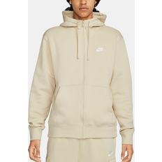 Nike Sportswear Club Fleece Full-Zip Hoodie - Rattan/White