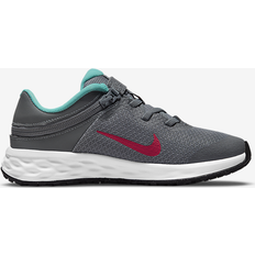 Nike Revolution 6 FlyEase PSV - Smoke Grey/Washed Teal/Siren Red