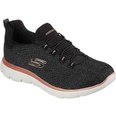 Skechers Femme Chaussures Skechers Summits W - Black Mesh/Rose Gold Trim