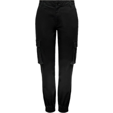 L33 - Women Trousers Only Medium Waist Cargo Pants - Black/Black