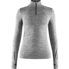 Craft Fuseknit Comfort Zip Baselayer Women - Dark Grey Melange