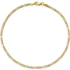 Gold Anklets Primal Gold Flat Figaro Chain Anklet - Gold