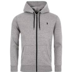 Grå ralph lauren zip hoodie Polo Ralph Lauren Double Knit Tech Zip Through Hoodie - Battalion Heather/Black