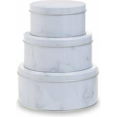 Premier Housewares Kitchen Containers Premier Housewares White Marble Effect Kitchen Container 3pcs