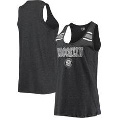 New Era Tank Tops New Era Women's Heathered Brooklyn Nets Scoop-Neck Racerback Tank Top