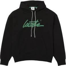 Lacoste Dame Gensere Lacoste L!ve Cotton Hoodie Unisex - Black/Green