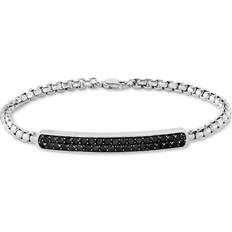 Effy Men Jewelry Effy Spinel Cluster Box Link Bracelet - Silver/Black