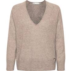 Dam - Kashmir Tröjor InWear Lukka V-Neck Pullover - Beige Melange