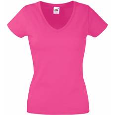 Fruit of the Loom Valueweight V-Neck T-shirt - Fuchsia