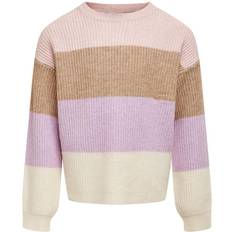 Fille Pulls en Tricot Only Kid's Striped Knitted Pullover - Pink/Sepia Rose (15207169)