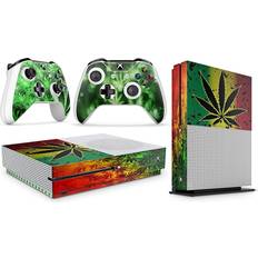 Xbox Series X Protection & Storage giZmoZ n gadgetZ Xbox One X Console Skin Decal Sticker + 2 Controller Skins - Weed