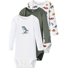 Name It Dinosaur Romper 3-pack - Laurel Wreath (13206293)