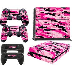 Bundle Decal Stickers giZmoZ n gadgetZ PS4 Console Skin Decal Sticker + 2 Controller Skins - Pink