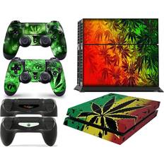 Bundle Decal Stickers giZmoZ n gadgetZ PS4 Console Skin Decal Sticker + 2 Controller Skins - Weed