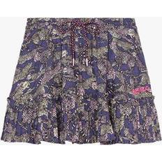 Purple Skirts Kenzo Cheetah Ruffle Skirt - Dark Purple