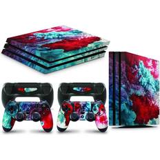 Bundle Decal Stickers giZmoZ n gadgetZ PS4 Pro Console Skin Decal Sticker + 2 Controller Skins - Color Explosion