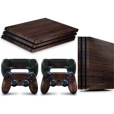 Bundle Decal Stickers giZmoZ n gadgetZ PS4 Pro Console Skin Decal Sticker + 2 Controller Skins - Wood