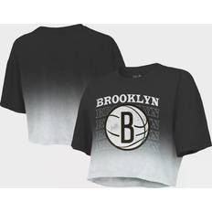 Majestic Brooklyn Nets Repeat Dip-Dye Cropped T-Shirt W