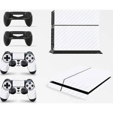 Gaming Accessories giZmoZ n gadgetZ PS4 Console Skin Decal Sticker + 2 Controller Skins - Carbon White