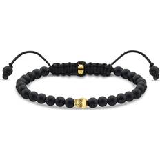 Obsidienne Bracelets Thomas Sabo Skull Bracelet - Black/Gold